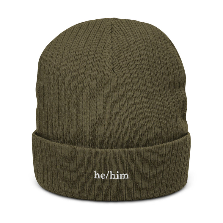 Pronoun Beanie he/him